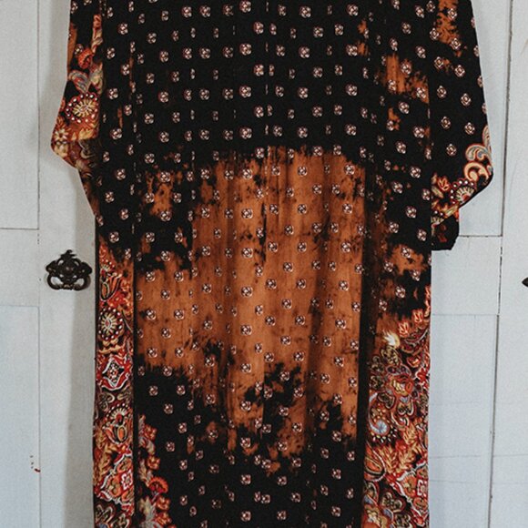 New Boho Floral Kimono Sleeve Cardigan Floral Top Duster Women's - Picture 6 of 6